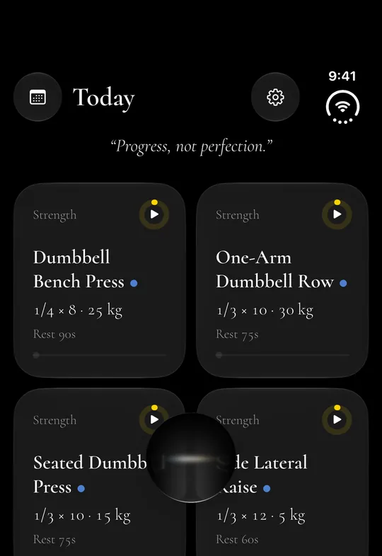 iPhone Duo’s outer display with Pasta’s Today in two columns.